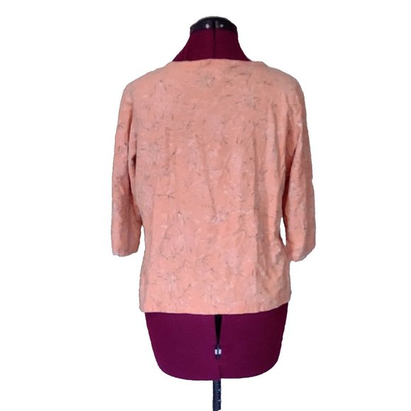 Columbia Top Multicolor Womens Size Large 3/4 Sleeve Knit Floral - Picture 4 of 7